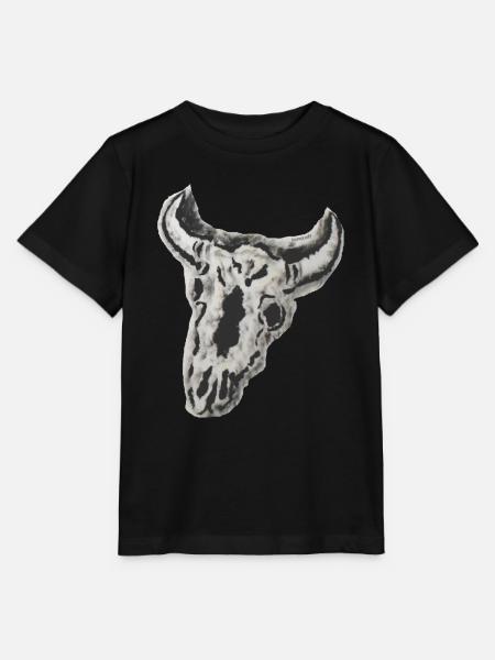 TOMZOFF Bull Skull - Stanley/Stella Kinder T-Shirt MINI CREATOR - Schwarz