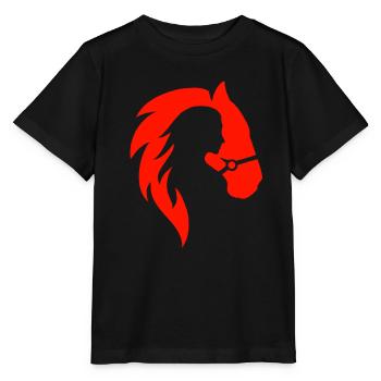 Tshirt Rotes Pferd und Frau Natur 2022 - Stanley/Stella Kinder T-Shirt MINI CREATOR  - Schwarz - Vorne - Mikhail (115cm)