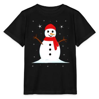 Bonhomme de neige Noël d’hiver - T-shirt bio MINI CREATOR Stanley/Stella Enfant - noir - Devant - Mikhail (115cm)