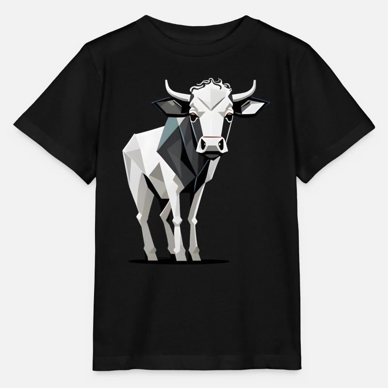 Minimalistische Kuh - Stanley/Stella Kinder T-Shirt MINI CREATOR  - Schwarz