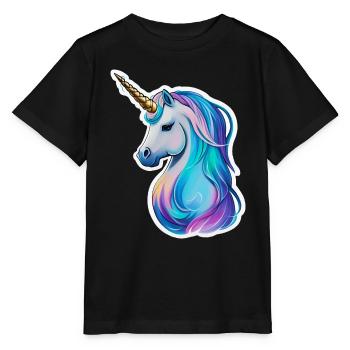Magisches Einhorn eine zauberhafte Welt für Kinder - Stanley/Stella Kinder T-Shirt MINI CREATOR  - Schwarz - Vorne - Mikhail (115cm)