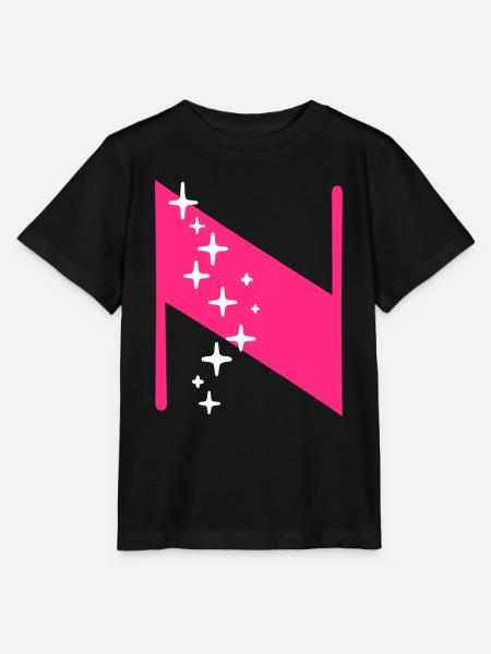 Buchstabe N Glitzer - Stanley/Stella Kinder T-Shirt MINI CREATOR - Schwarz