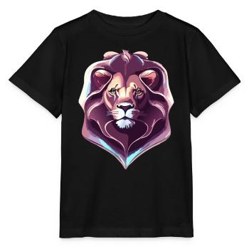 Lion royal chromé - T-shirt bio MINI CREATOR Stanley/Stella Enfant - noir - Devant - Mikhail (115cm)