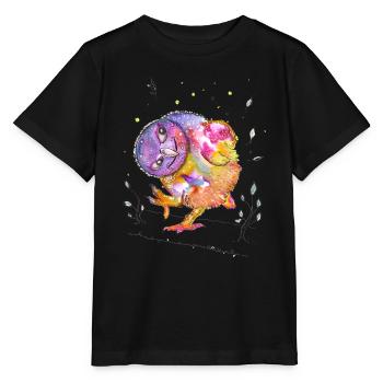 Gute Laune Eule - Stanley/Stella Kinder T-Shirt MINI CREATOR  - Schwarz - Vorne - Mikhail (115cm)