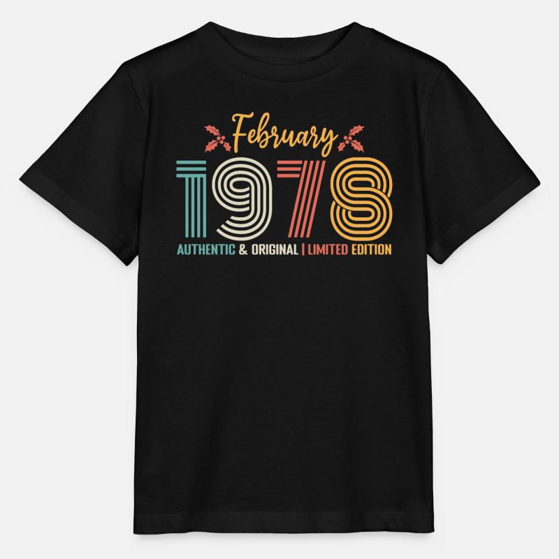 Februar 1978 Geburtstag Februar 1978 Retro - Stanley/Stella Kinder T-Shirt MINI CREATOR  - Schwarz
