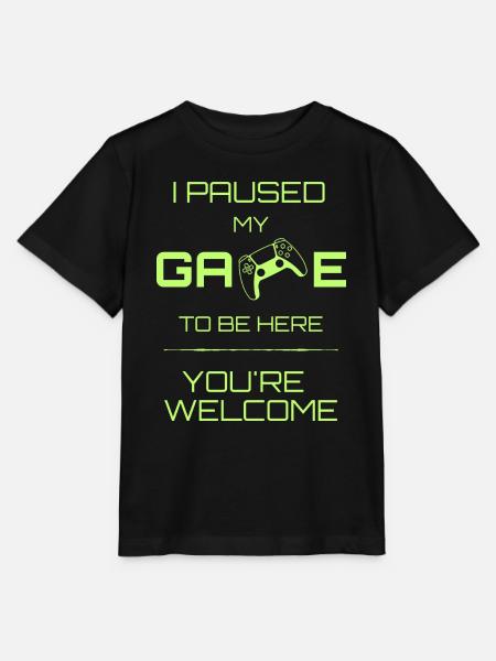 I paused my game Lime - Stanley/Stella MINI CREATOR Kids’ T-Shirt - black