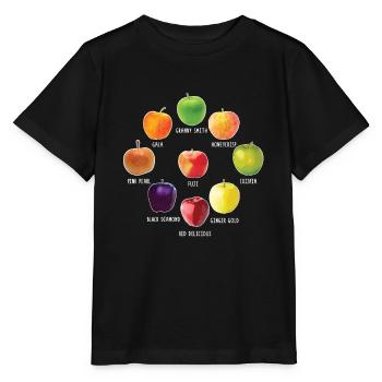 Apple Varieties Different Apples Realistic Apple - Stanley/Stella MINI CREATOR Kids’ T-Shirt - black - Front - Mikhail (115cm)