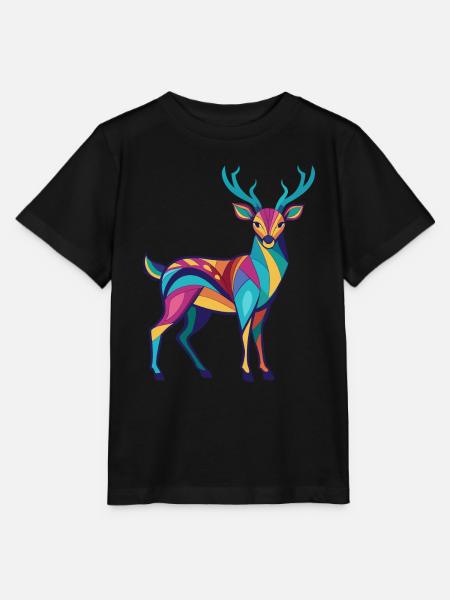 Reh - Bunt und lebhaft - Stanley/Stella Kinder T-Shirt MINI CREATOR  - Schwarz
