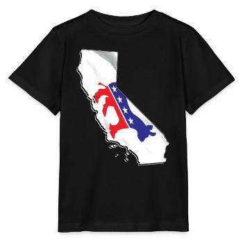 Drapeau démocrate sur la carte de l’État de Californie - T-shirt bio MINI CREATOR Stanley/Stella Enfant - noir - Devant - Mikhail (115cm)