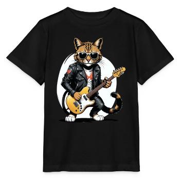 Cat Rocker Cat HardRock Gift - T-shirt bio MINI CREATOR Stanley/Stella Enfant - noir - Devant - Mikhail (115cm)