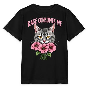 Rage Consumes Me Lustiges Katzenblümchen - Stanley/Stella Kinder T-Shirt MINI CREATOR  - Schwarz - Vorne - Mikhail (115cm)