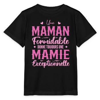 Erstaunliche Mutter gibt eine hervorragende Oma - Stanley/Stella Kinder T-Shirt MINI CREATOR  - Schwarz - Vorne - Mikhail (115cm)