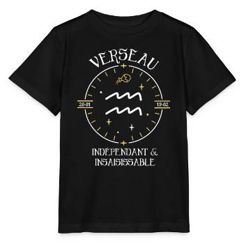 Du signe du Verseau - Indépendant et insaisissable - T-shirt bio MINI CREATOR Stanley/Stella Enfant - noir - Devant - Mikhail (115cm)