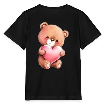 Teddy Bear Cuddly Toy Toy Sleep T-shirt - Stanley/Stella MINI CREATOR Kids’ T-Shirt - black - Front - Mikhail (115cm)