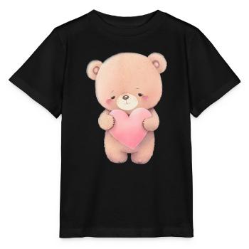 Teddy Bear Cuddly Toy Toy Sleep T-shirt - Stanley/Stella MINI CREATOR Kids’ T-Shirt - black - Front - Mikhail (115cm)
