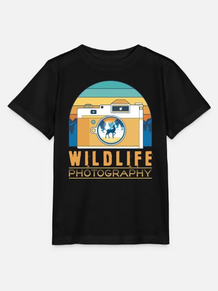 Wildlife Photography Tiere Fotograf Retro - Stanley/Stella T-shirt MINI CREATOR til børn - sort