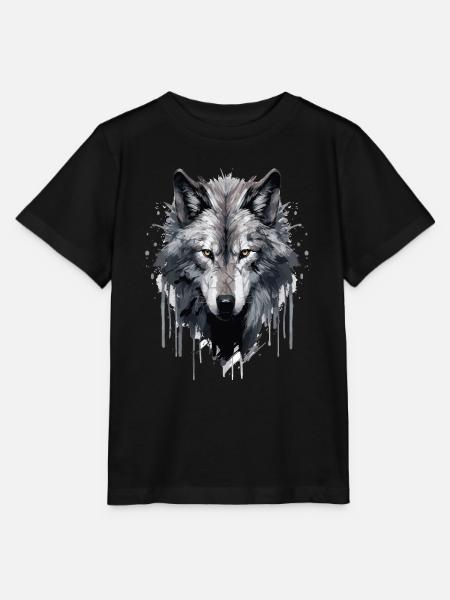 Wolf Wolfsgesicht - Stanley/Stella Kinder T-Shirt MINI CREATOR - Schwarz