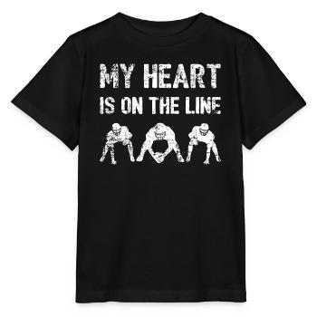 Mein Herz steht auf dem Spiel - Football Lineman I - Stanley/Stella Kinder T-Shirt MINI CREATOR  - Schwarz - Vorne - Mikhail (115cm)