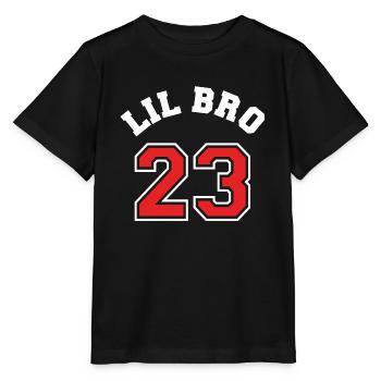 Lil Bro 2023 Little Brother Baby Birth Boy - Stanley/Stella MINI CREATOR Kids’ T-Shirt - black - Front - Mikhail (115cm)