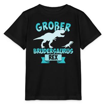 Großer Brudersaurus Rex Großer Bruder Dinosaurier - Stanley/Stella Kinder T-Shirt MINI CREATOR  - Schwarz - Vorne - Mikhail (115cm)