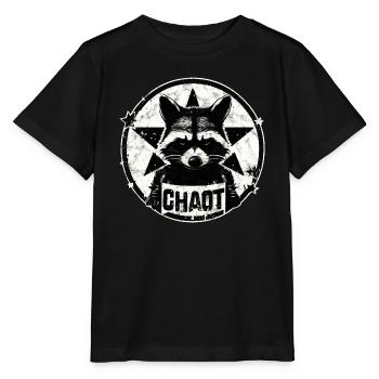Raccoon, Chaotic, Anarchy, Star, Revolution - Stanley/Stella MINI CREATOR Kids’ T-Shirt - black - Front - Mikhail (115cm)