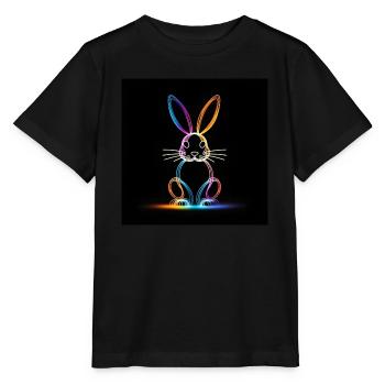 Glowing Rabbit - Stanley/Stella MINI CREATOR Kids’ T-Shirt - black - Front - Mikhail (115cm)