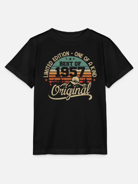 Vintage 1957 Légende - Rétro Cadeau D’anniversaire - T-shirt bio MINI CREATOR Stanley/Stella Enfant - noir