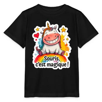 Magisches Einhorn – Maus, es ist Magie! - Stanley/Stella Kinder T-Shirt MINI CREATOR  - Schwarz - Vorne - Mikhail (115cm)