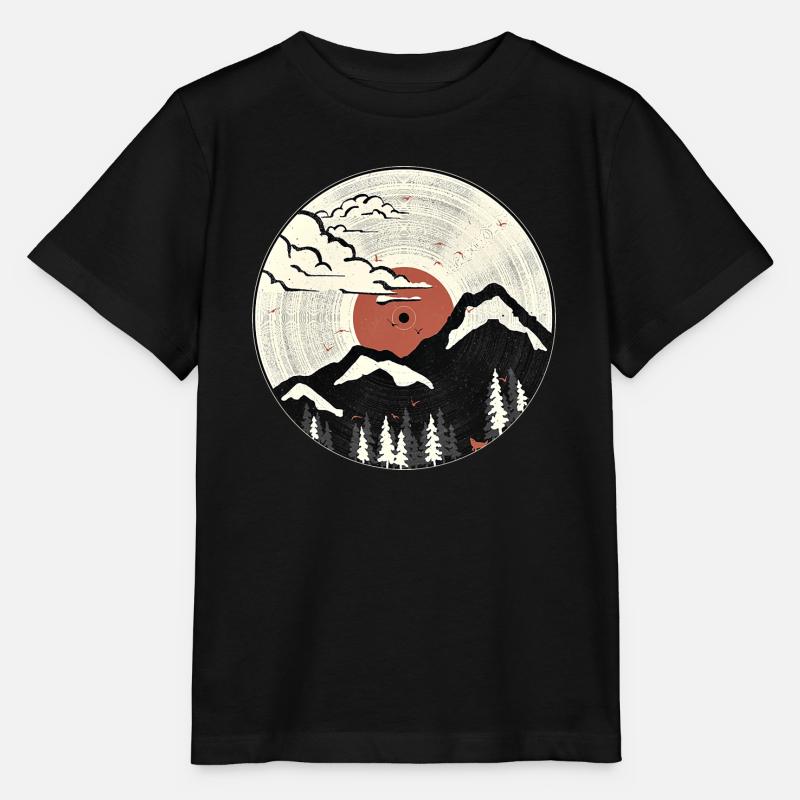 Graphique sonore de montagne - T-shirt bio MINI CREATOR Stanley/Stella Enfant - noir
