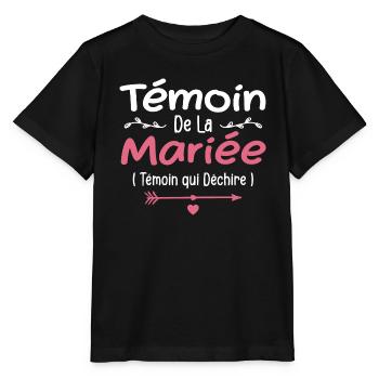 Témoin de la Mariée Témoin qui Déchire - T-shirt bio MINI CREATOR Stanley/Stella Enfant - noir - Devant - Mikhail (115cm)