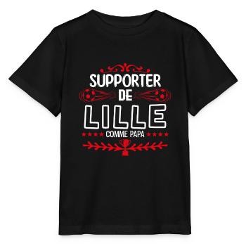 supporteur de Lille - fan de lille comme papa !! - T-shirt bio MINI CREATOR Stanley/Stella Enfant - noir - Devant - Mikhail (115cm)