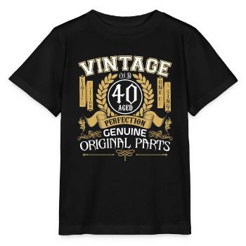 Jahrgang 40 Jahre - Geburtstagsgeschenk 40 Jahre - Stanley/Stella Kinder T-Shirt MINI CREATOR  - Schwarz - Vorne - Mikhail (115cm)