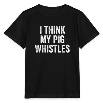 Je pense que mon cochon siffle Denglish - T-shirt bio MINI CREATOR Stanley/Stella Enfant - noir - Devant - Mikhail (115cm)