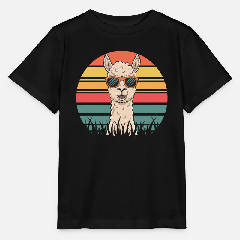 Cooles Alpaka Lama - Stanley/Stella Kinder T-Shirt MINI CREATOR  - Schwarz