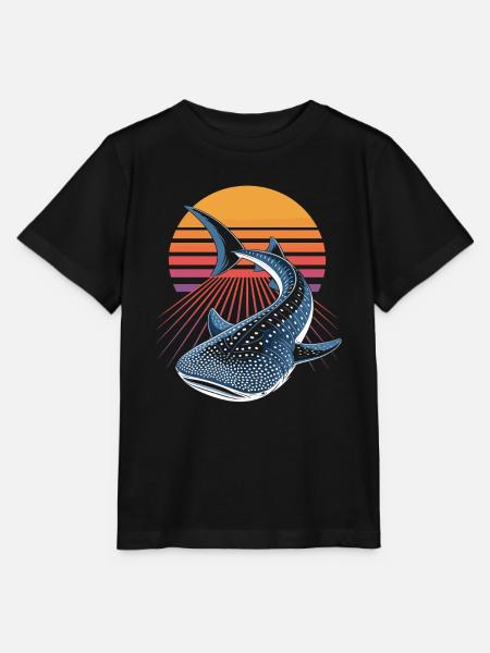 Walhai Retro Hai - Stanley/Stella Kinder T-Shirt MINI CREATOR  - Schwarz
