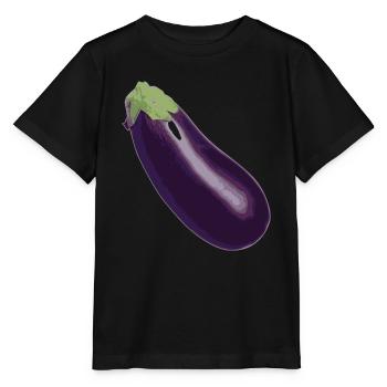 aubergine,Gemüse, - Stanley/Stella Kinder T-Shirt MINI CREATOR  - Schwarz - Vorne - Mikhail (115cm)