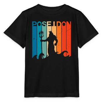 Graphique Poséidon - T-shirt bio MINI CREATOR Stanley/Stella Enfant - noir - Devant - Mikhail (115cm)
