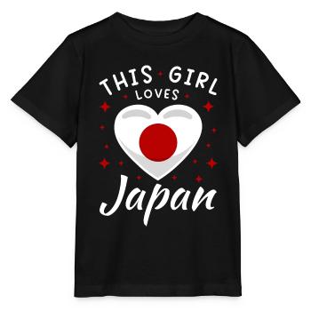 Japan Flagge Herz Nihon Japanische Fahne This Girl - Stanley/Stella Kinder T-Shirt MINI CREATOR  - Schwarz - Vorne - Mikhail (115cm)