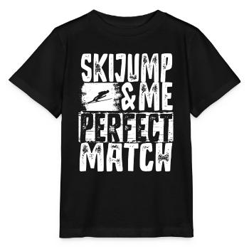 Ski jumping - Stanley/Stella MINI CREATOR Kids’ T-Shirt - black - Front - Mikhail (115cm)