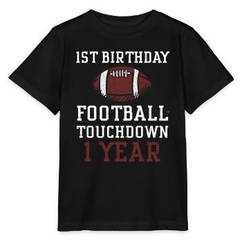 1er anniversaire Football Touchdown... - T-shirt bio MINI CREATOR Stanley/Stella Enfant - noir - Devant - Mikhail (115cm)