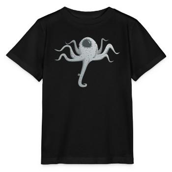 poulpe géant calmar, poulpe, calmar, poissons seiche - T-shirt bio MINI CREATOR Stanley/Stella Enfant - noir - Devant - Mikhail (115cm)