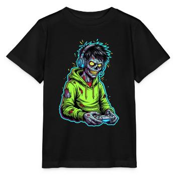 Zombie Gamer – Hirn braucht Pause! - Stanley/Stella Kinder T-Shirt MINI CREATOR  - Schwarz - Vorne - Mikhail (115cm)