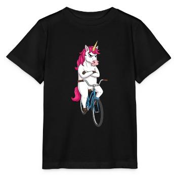 Grim Licorne sur roue - Pour les cyclistes - T-shirt bio MINI CREATOR Stanley/Stella Enfant - noir - Devant - Mikhail (115cm)