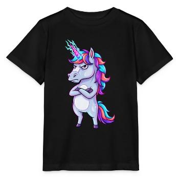 Genervtes Einhorn: Glitzer & Zorn! - Stanley/Stella Kinder T-Shirt MINI CREATOR  - Schwarz - Vorne - Mikhail (115cm)