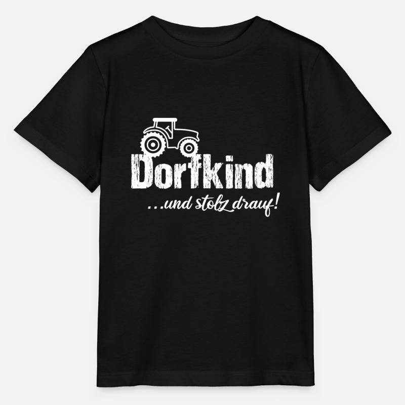 Dorfkind Spruch Heimatliebe Dorf Geschenkidee - Stanley/Stella Kinder T-Shirt MINI CREATOR  - Schwarz