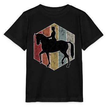 Dressurreiten Dressurreiter Reiten Reiter Pferd - Stanley/Stella Kinder T-Shirt MINI CREATOR  - Schwarz - Vorne - Mikhail (115cm)