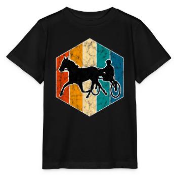 Trotter courses de trot dans un style rétro ou vintage - T-shirt bio MINI CREATOR Stanley/Stella Enfant - noir - Devant - Mikhail (115cm)