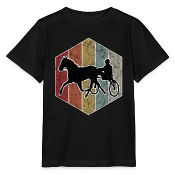 Traber Trabrennen in retro oder vintage Style - Stanley/Stella Kinder T-Shirt MINI CREATOR  - Schwarz - Vorne - Mikhail (115cm)