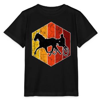 Trotter courses de trot dans un style rétro ou vintage - T-shirt bio MINI CREATOR Stanley/Stella Enfant - noir - Devant - Mikhail (115cm)