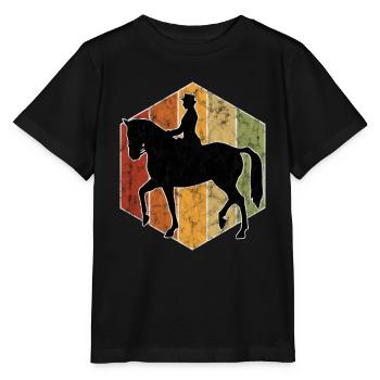 Dressage Cavalier de dressage Cheval d’équitation - T-shirt bio MINI CREATOR Stanley/Stella Enfant - noir - Devant - Mikhail (115cm)